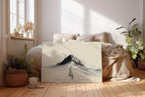 Paul Sinus Wandbild 120x80cm Berg Landschaft minimalistische Naturkunst schwarzer Gipfel Fussabdruecke Kunstdruck stilvolle Wanddekoration fuer Wohnzimmer Büro Flur