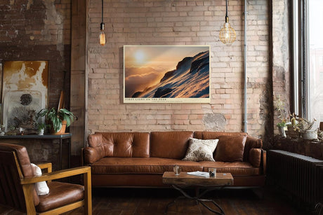 Paul Sinus Wandbild 120x80cm Berg Sonnenaufgang alpine Landschaft Fotokunst goldenes Morgenlicht Natur Kunstdruck moderne