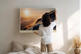 Paul Sinus Wandbild 120x80cm Berg Sonnenaufgang alpine Landschaft Fotokunst goldenes Morgenlicht Natur Kunstdruck moderne