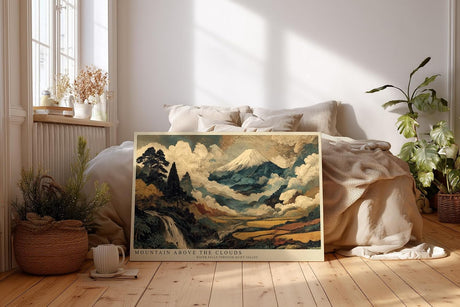 Paul Sinus Wandbild 120x80cm Berg Über Wolken Klassische Landschaft Kunst LeinWandbild 120x80cm Natur Szene Wanddekoration