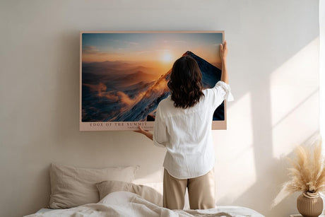 Paul Sinus Wandbild 120x80cm Berggipfel bei Sonnenaufgang epische Alpen Landschaft Naturfotografie warmes Morgenlicht stilvolle Wanddekoration fuer Wohnzimmer Büro