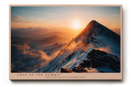 Paul Sinus Wandbild 120x80cm Berggipfel bei Sonnenaufgang epische Alpen Landschaft Naturfotografie warmes Morgenlicht stilvolle Wanddekoration fuer Wohnzimmer Büro