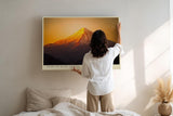 Paul Sinus Wandbild 120x80cm Berggipfel bei Sonnenaufgang majestatische Landschaft Naturfotografie warmes Licht stilvolle Wanddekoration fuer Wohnzimmer Büro