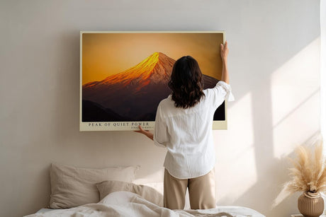 Paul Sinus Wandbild 120x80cm Berggipfel bei Sonnenaufgang majestatische Landschaft Naturfotografie warmes Licht stilvolle Wanddekoration fuer Wohnzimmer Büro