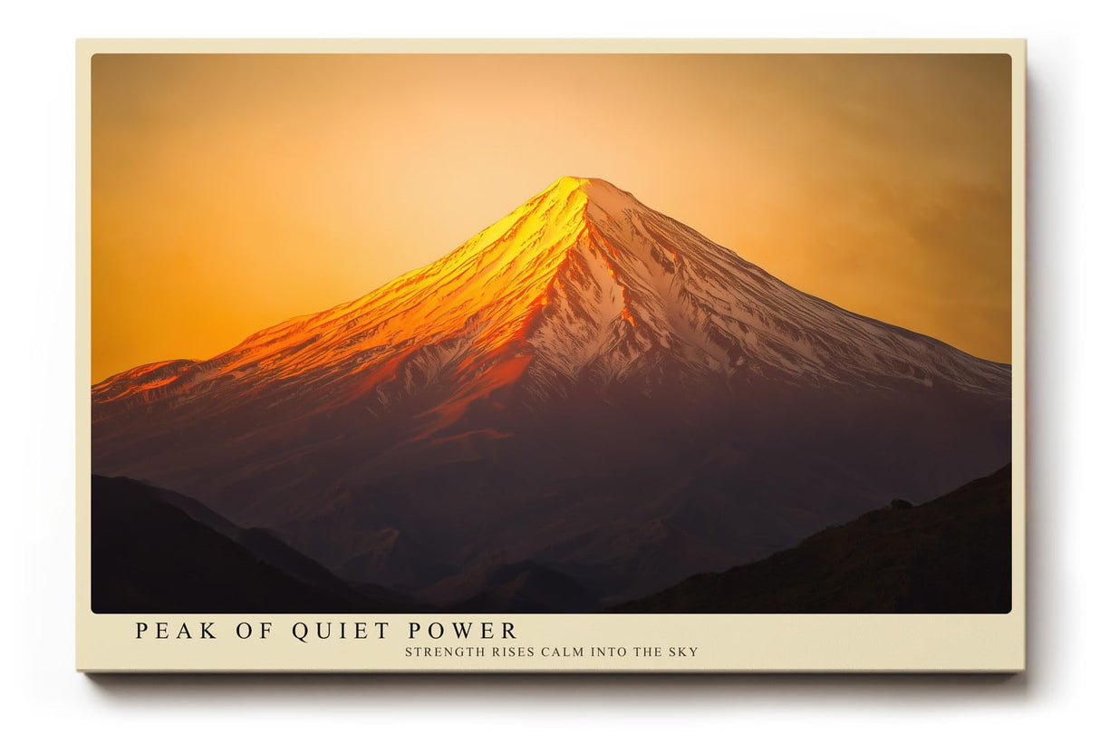 Paul Sinus Wandbild 120x80cm Berggipfel bei Sonnenaufgang majestatische Landschaft Naturfotografie warmes Licht stilvolle Wanddekoration fuer Wohnzimmer Büro