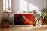 Paul Sinus Wandbild 120x80cm Berggipfel dramatische Landschaft rot schwarz moderne Naturkunst Kunstdruck grosses Wandbild 120x80cm kraftvolle Wanddekoration fuer Wohnzimmer Büro