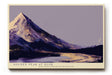 Paul Sinus Wandbild 120x80cm Berglandschaft Abendlicht goldene Gipfel ruhiger Fluss moderne Landschaftskunst violett gold Kunstbild stilvolle
