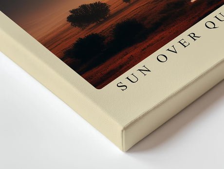 Paul Sinus Wandbild 120x80cm Berglandschaft mit Fluss bei Sonnenaufgang moderne Natur Landschaft Fotokunst warmes Morgenlicht Kunstposter für Wohnzimmer Schlafzimmer Büro