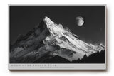 Paul Sinus Wandbild 120x80cm Berglandschaft mit Mond Schwarz Weiss Naturfotografie für Wohnzimmer Büro Flur