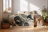 Paul Sinus Wandbild 120x80cm Berries and Wings in Ink Vintage Vogel Illustration mit Beeren Zweigen Natur Kunst Poster für Wohnzimmer Büro