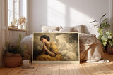 Paul Sinus Wandbild 120x80cm Betende Frau Klassische Kunst LeinWandbild 120x80cm Spirituelle Malerei Elegante Wanddekoration