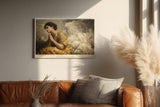 Paul Sinus Wandbild 120x80cm Betende Frau Klassische Kunst LeinWandbild 120x80cm Spirituelle Malerei Elegante Wanddekoration