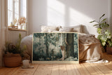 Paul Sinus Wandbild Between Shadow and Tender Light Poetisches Naturmotiv mit einer Frau im Wald, zwischen Licht und Schatten – Symbol für Ruhe und Achtsamkeit.