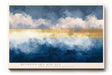 Paul Sinus Wandbild Between Sky and Sea abstrakte Landschaft in Blautönen mit goldener Linie als Horizont