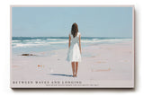 Paul Sinus Wandbild Between Waves and Longing – Frau im weißen Kleid am Meer