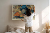 Paul Sinus Wandbild 120x80cm Between Wings and Bloom poetisches Portrait mit Vögeln und Blumen Kunst Poster für Wohnzimmer Schlafzimmer