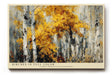 Paul Sinus Wandbild 120x80cm Birken im Herbstwald goldene Blaetter moderne Naturmalerei Leinwand Wanddekoration warme Waldlandschaft fuer Wohnzimmer Büro