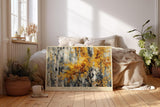 Paul Sinus Wandbild 120x80cm Birkenwald im Herbst goldene Blaetter moderne Landschaftsmalerei Leinwand Wanddekoration warme Naturkunst fuer Wohnzimmer Büro