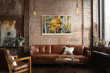 Paul Sinus Wandbild 120x80cm Birkenwald mit goldenen Herbstblaettern moderne Landschaftskunst Leinwand Wanddekoration warme Naturstimmung fuer Wohnzimmer Büro