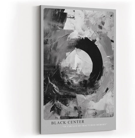 Paul Sinus Wandbild in 40x60cm Black Center – Ausdrucksstarke monochrome Kunst mit dynamischer Kreisform