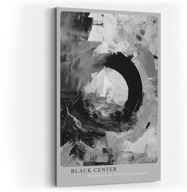 Paul Sinus Wandbild in 40x60cm Black Center – Ausdrucksstarke monochrome Kunst mit dynamischer Kreisform