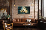 Paul Sinus Wandbild 120x80cm Blaetter Makro Naturfotografie gruene Blattstruktur Licht Kunstdruck grosses Natur Kunstbild elegante Wanddekoration fuer Wohnzimmer Büro