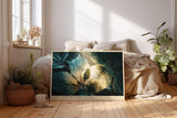 Paul Sinus Wandbild 120x80cm Blaetter Makro Naturfotografie gruene Blattstruktur Licht Kunstdruck grosses Natur Kunstbild elegante Wanddekoration fuer Wohnzimmer Büro