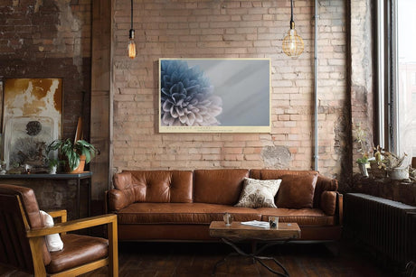 Paul Sinus Wandbild 120x80cm blaue Blume Makro Fotokunst elegante Blüten Nahaufnahme in sanften Blau und Grautönen modernes Kunstposter für Wohnzimmer Schlafzimmer Büro