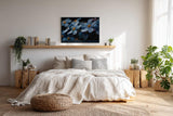 Paul Sinus Wandbild 120x80cm Blaue Blüten mit Regentropfen Makrofotografie Natur Kunst für Wohnzimmer Schlafzimmer Bad
