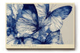 Paul Sinus Wandbild 120x80cm Blaue Schmetterlinge Moderne Natur Illustration in Blau Weiß für Wohnzimmer Schlafzimmer Büro