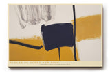 Paul Sinus Wandbild 120x80cm Blocks of Ochre and Night abstrakte moderne Malerei in Ocker und Schwarz Poster für Wohnzimmer Büro