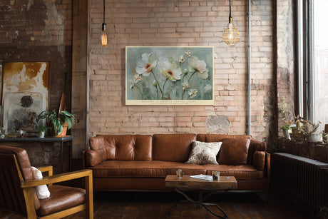 Paul Sinus Wandbild Blooms in Gentle Spring Light White Flowers in Soft Textured Elegance