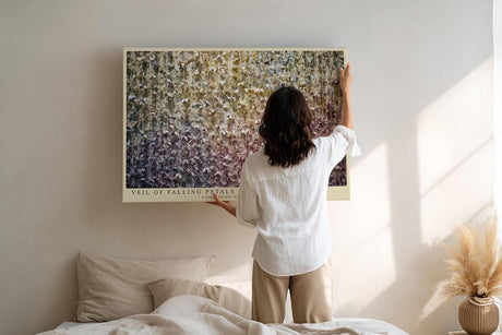 Paul Sinus Wandbild 120x80cm Blueten Vorhang Florale Kunst Hängende Blüten Moderne Natur Dekoration