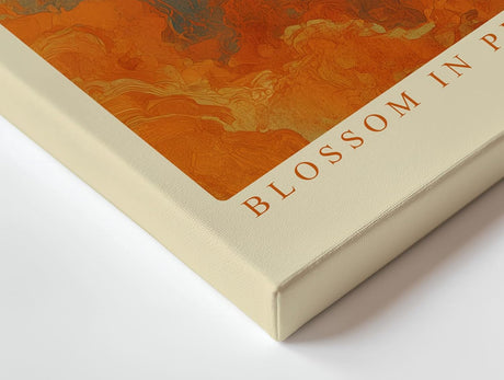 Paul Sinus Wandbild 120x80cm Bluetenbaum Landschaft Kunst in Warmen Orange und Naturtoenen Ruhige Natur Wanddekoration fuer Wohnzimmer Schlafzimmer und Büro