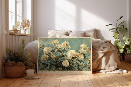 Paul Sinus Wandbild 120x80cm Blumen Im Morgenlicht Florale Kunst LeinWandbild 120x80cm Elegante Natur Wanddekoration