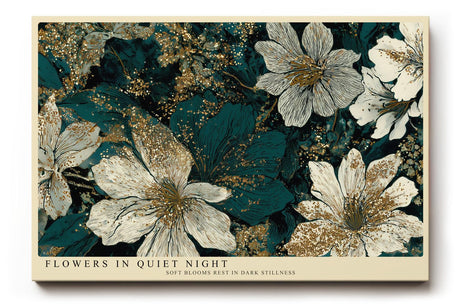 Paul Sinus Wandbild 120x80cm Blumen In Dunkler Eleganz Florale Kunst LeinWandbild 120x80cm Botanische Wanddekoration