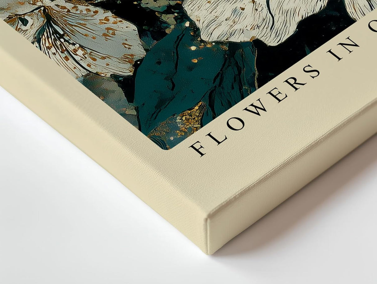 Paul Sinus Wandbild 120x80cm Blumen In Dunkler Eleganz Florale Kunst LeinWandbild 120x80cm Botanische Wanddekoration