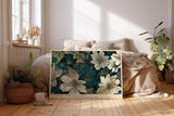 Paul Sinus Wandbild 120x80cm Blumen In Dunkler Eleganz Florale Kunst LeinWandbild 120x80cm Botanische Wanddekoration