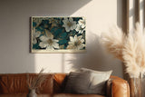 Paul Sinus Wandbild 120x80cm Blumen In Dunkler Eleganz Florale Kunst LeinWandbild 120x80cm Botanische Wanddekoration