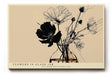 Paul Sinus Wandbild 120x80cm Blumen in Vase minimalistische Linien Illustration beige schwarz botanisches Kunstbild modernes Naturmotiv stilvolle