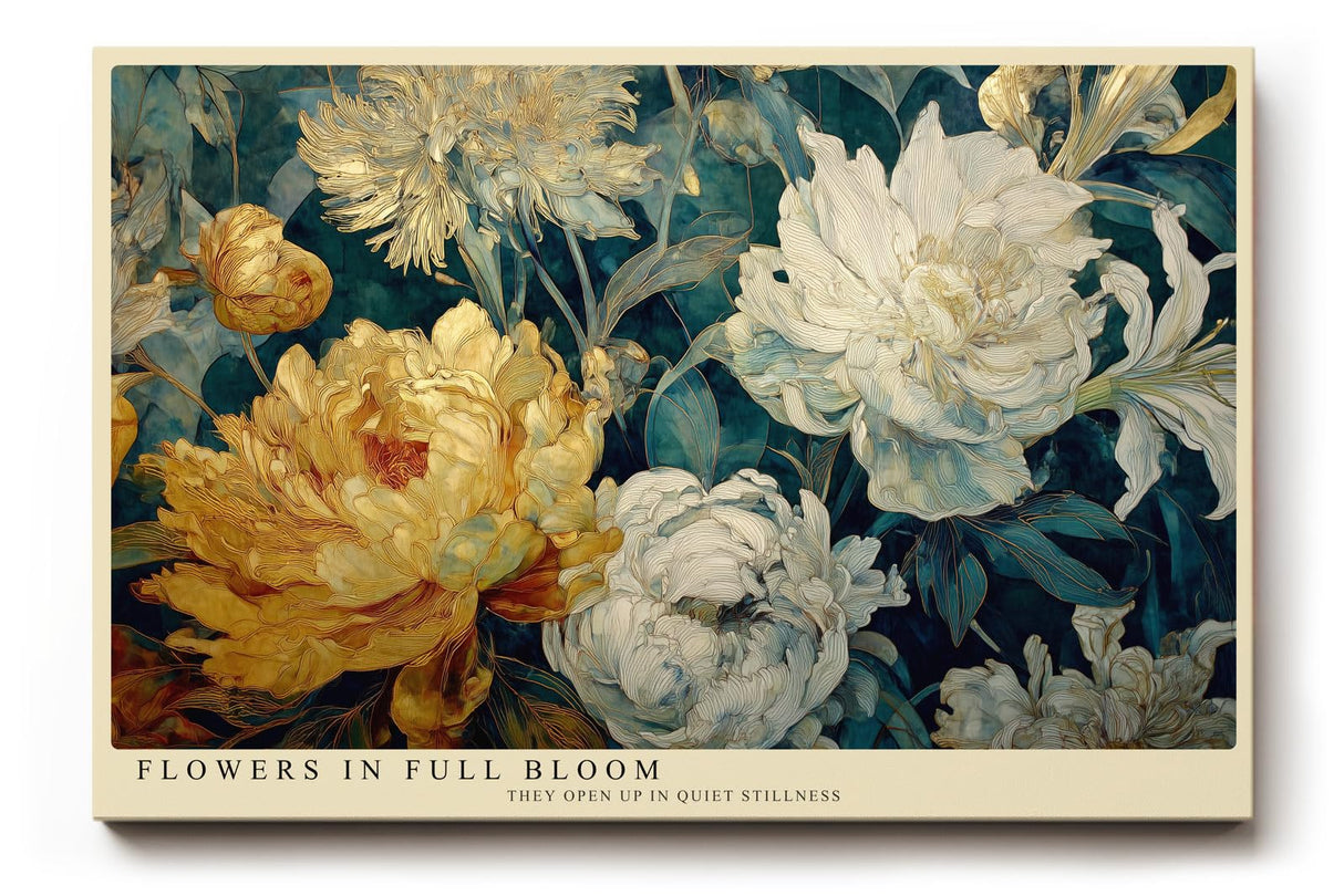 Paul Sinus Wandbild 120x80cm Blumen In Voller Blüte Florale Kunst LeinWandbild 120x80cm Elegante Blumen Wanddekoration