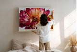 Paul Sinus Wandbild 120x80cm Blumen Makro modern rot beige florale Kunst Kunstdruck grosses Kunstbild elegante Wanddekoration fuer Wohnzimmer Büro Flur
