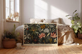 Paul Sinus Wandbild 120x80cm Blumen Nachtgarten botanische Illustration moderne Natur Kunst Wanddekoration Wohnzimmer Schlafzimmer