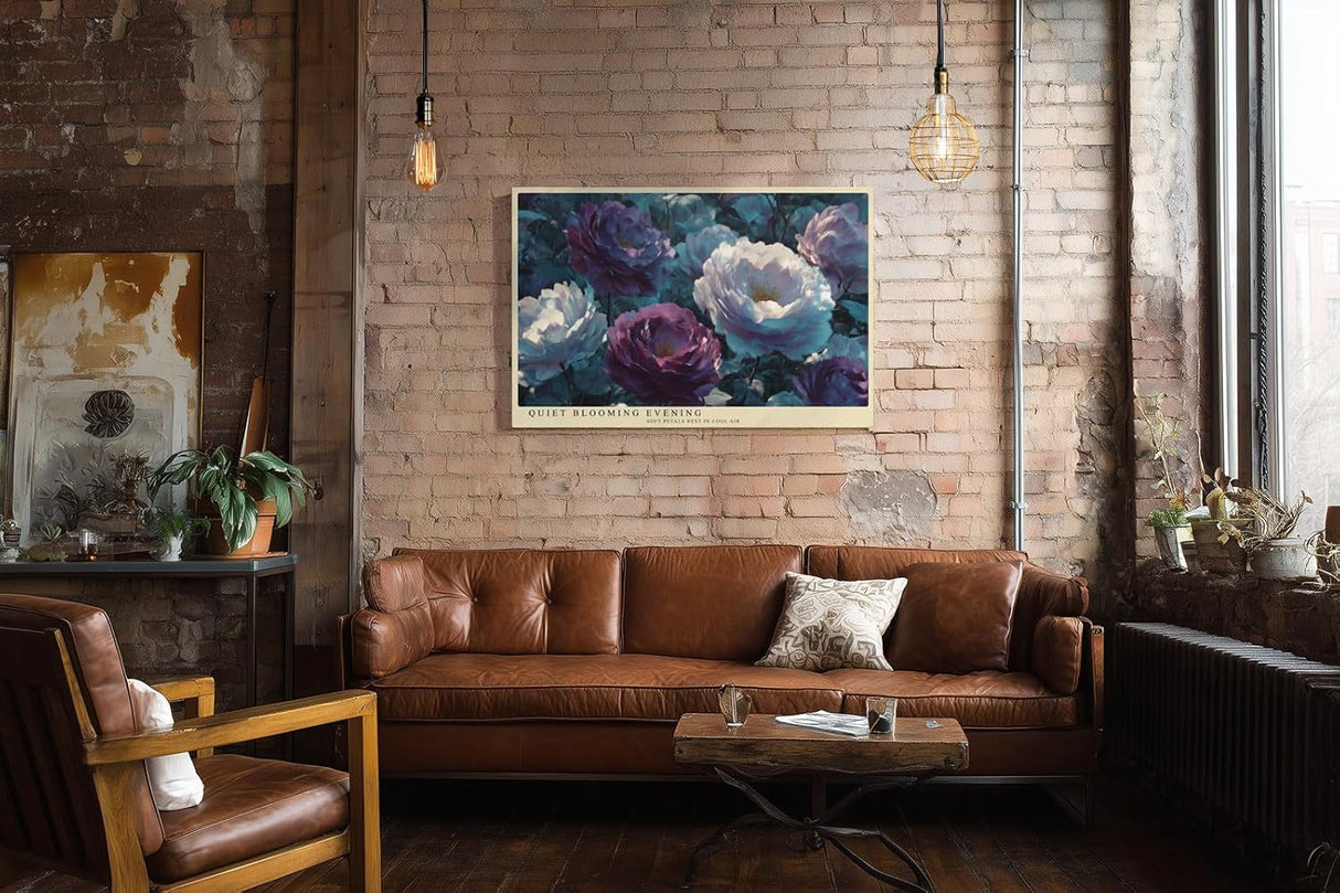 Paul Sinus Wandbild 120x80cm Blumen Pfingstrosen modern violett weiss florale Kunst Kunstdruck grosses Kunstbild elegante Wanddekoration fuer Wohnzimmer Büro Flur
