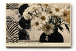 Paul Sinus Wandbild 120x80cm Blumen Stillleben modern weiss schwarz grafische Kunst Kunstdruck grosses Kunstbild elegante Wanddekoration fuer Wohnzimmer Büro Flur