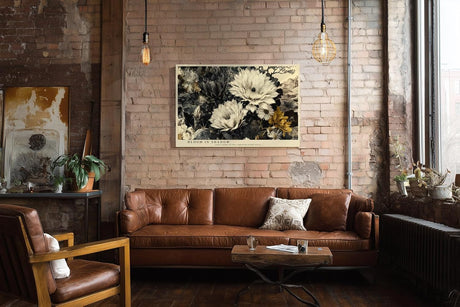 Paul Sinus Wandbild 120x80cm Blumen Stillleben schwarz weiss gold florale Kunst elegante Wanddekoration fuer Wohnzimmer Büro