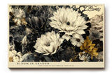 Paul Sinus Wandbild 120x80cm Blumen Stillleben schwarz weiss gold florale Kunst elegante Wanddekoration fuer Wohnzimmer Büro