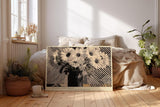 Paul Sinus Wandbild 120x80cm Blumen Stillleben schwarz weiss grafisches Muster moderne florale Kunst Wanddekoration fuer Wohnzimmer Büro