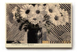 Paul Sinus Wandbild 120x80cm Blumen Stillleben schwarz weiss grafisches Muster moderne florale Kunst Wanddekoration fuer Wohnzimmer Büro