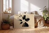 Paul Sinus Wandbild 120x80cm Blumen Vase minimalistische Kunst schwarz beige moderne Illustration Kunstdruck stilvolle Wanddekoration fuer Wohnzimmer Schlafzimmer Flur